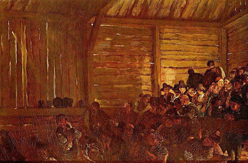 Folk theatre in Tyrol, Adolph von Menzel